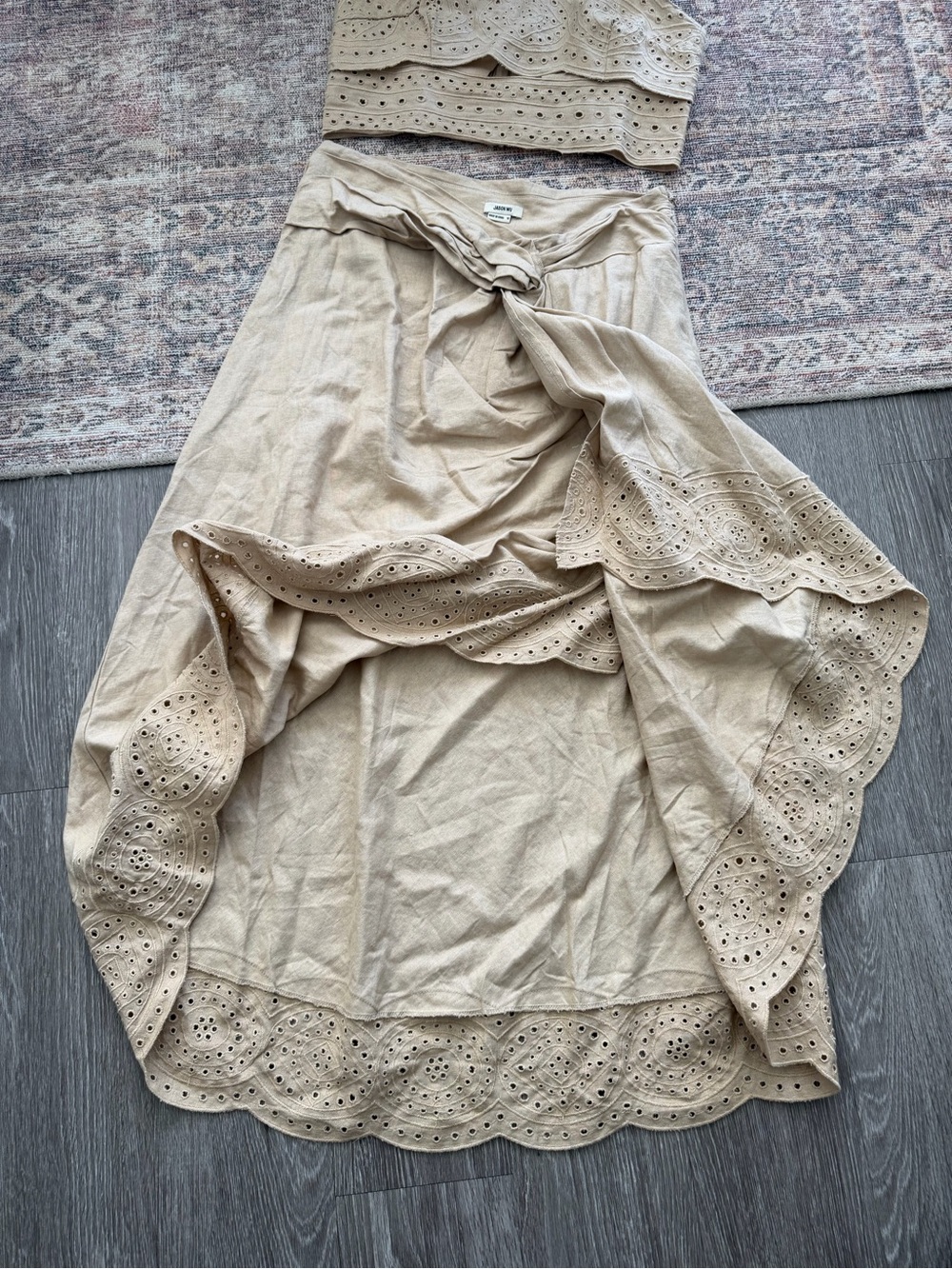 Jason Wu Linen Ruffle Embellishment Two Piece Set - Picture 2 of 13